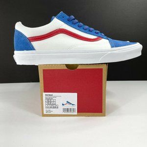 red white and blue vans